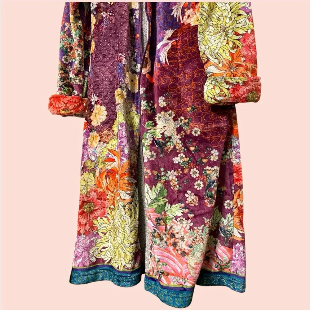 Johnny Was Phoenix Zip Up Long Robe - Picture 4 of 11